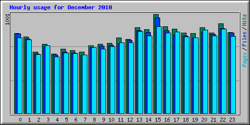 Hourly usage for December 2010